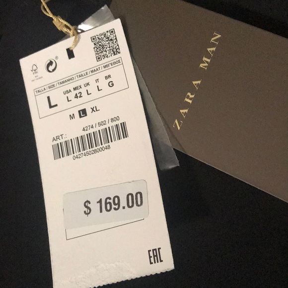 ZARA MAN TUXEDO TAILCOAT JACKET WITH SATEEN LAPEL - Picture 5 of 8